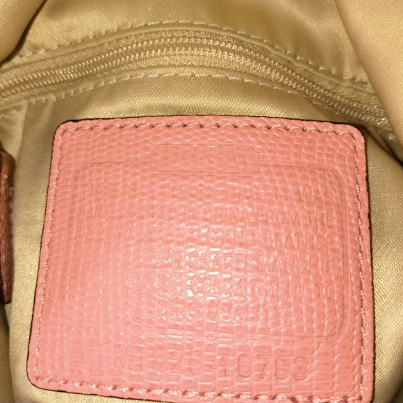Coach Pink and Cream Signature Canvas Shoulder Bag